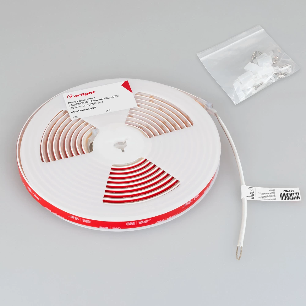 Лента герметичная COB-PS-X480-12mm 24V White6000 (15 W/m, IP67, CSP, 5m) (Arlight, -) 041782 - Viokon.com