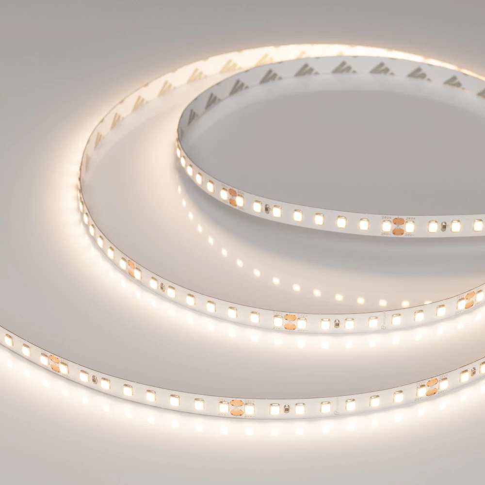 Лента RT-A128-8mm 24V Warm3500 (9.6 W/m, IP20, 2835, 5m) (Arlight, высок.эфф.150 лм/Вт) 038757 - Viokon.com