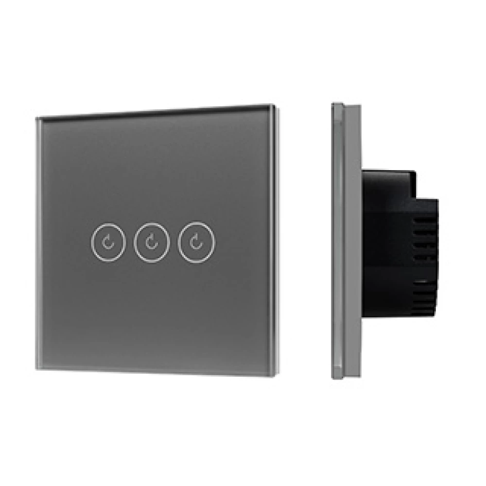 Выключатель сенсорный SWT-OMALI-S03-ZB-GR (250V, 10A, Zigbee) (Arlight, Стекло) 050047 - Viokon.com