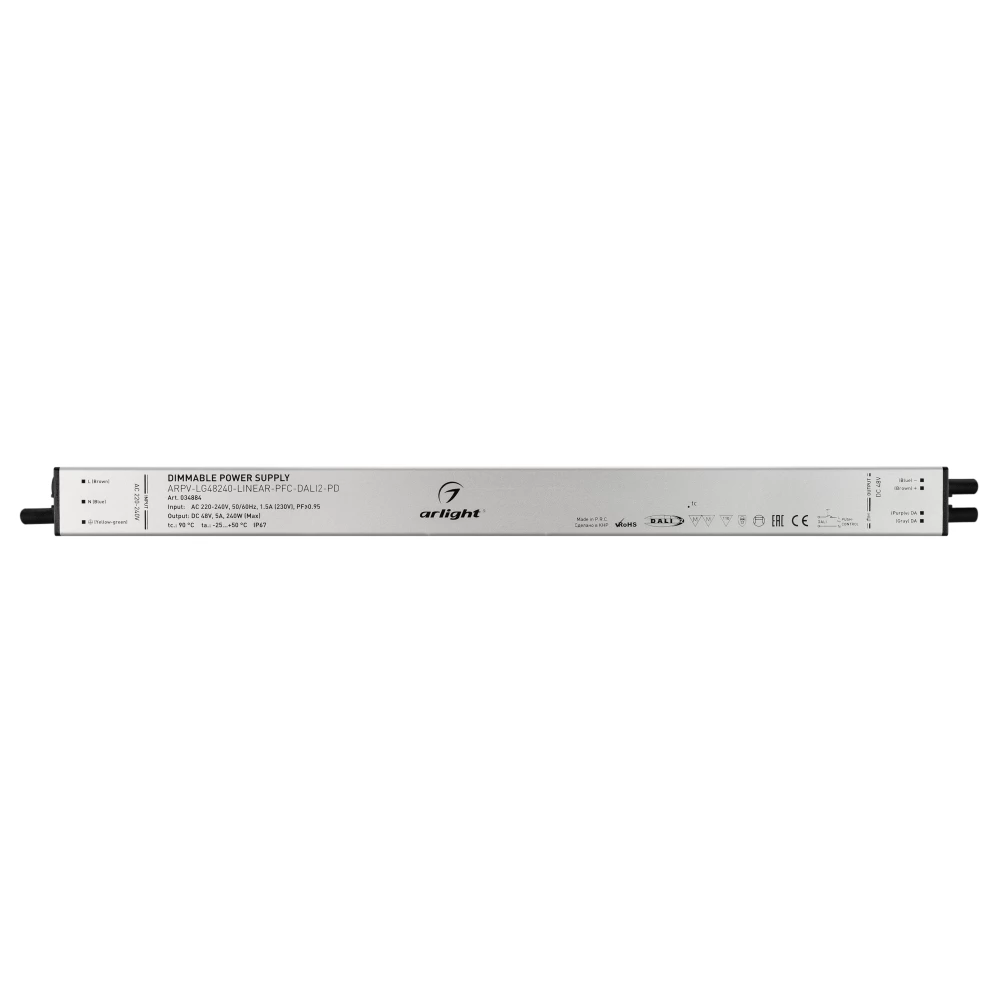 Блок питания ARPV-LG48240-LINEAR-PFC-DALI2-PD (48V, 5A, 240W) (Arlight, IP67 Металл, 5 лет) 034884 - Viokon.com