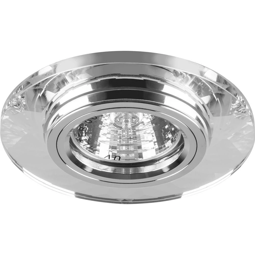 Светильник встраиваемый с белой LED подсветкой Feron 8050-2 потолочный MR16 G5.3 серебристый (28489) - Viokon.com