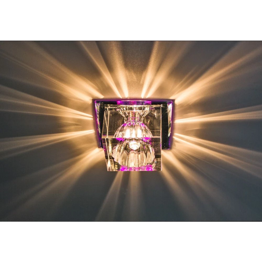 Светильник встраиваемый с разноцветной LED подсветкой Feron JD55 JCD9 прозрачный (27879) - Viokon.com