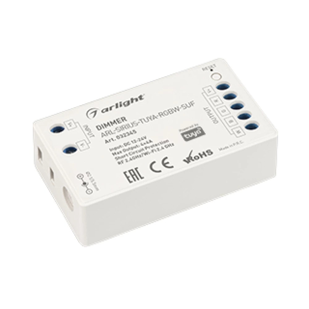 Диммер ARL-SIRIUS-TUYA-RGBW-SUF (12-24V, 4x4A, 2.4G) (Arlight, IP20 Пластик, 3 года) 032345 - Viokon.com