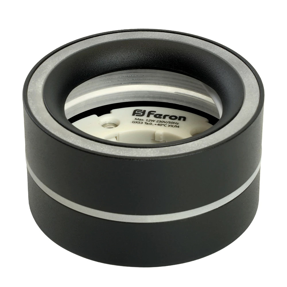Светильник потолочный Feron HL455 12W, 230V, GX53, черный (48753) - Viokon.com