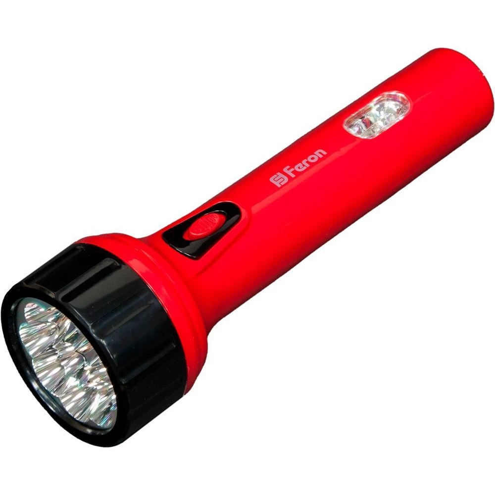 Фонарь аккумуляторный ручной 9+3LED 0,7W со встроенной вилкой для зарядки, красный, TL042 (12957) - Viokon.com