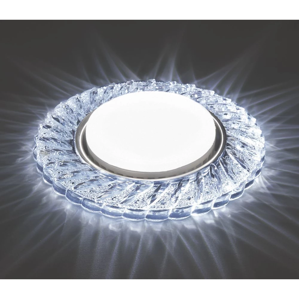 Светильник встраиваемый с белой LED подсветкой Feron CD4021 потолочный GX53 без лампы прозрачный (41294) - Viokon.com