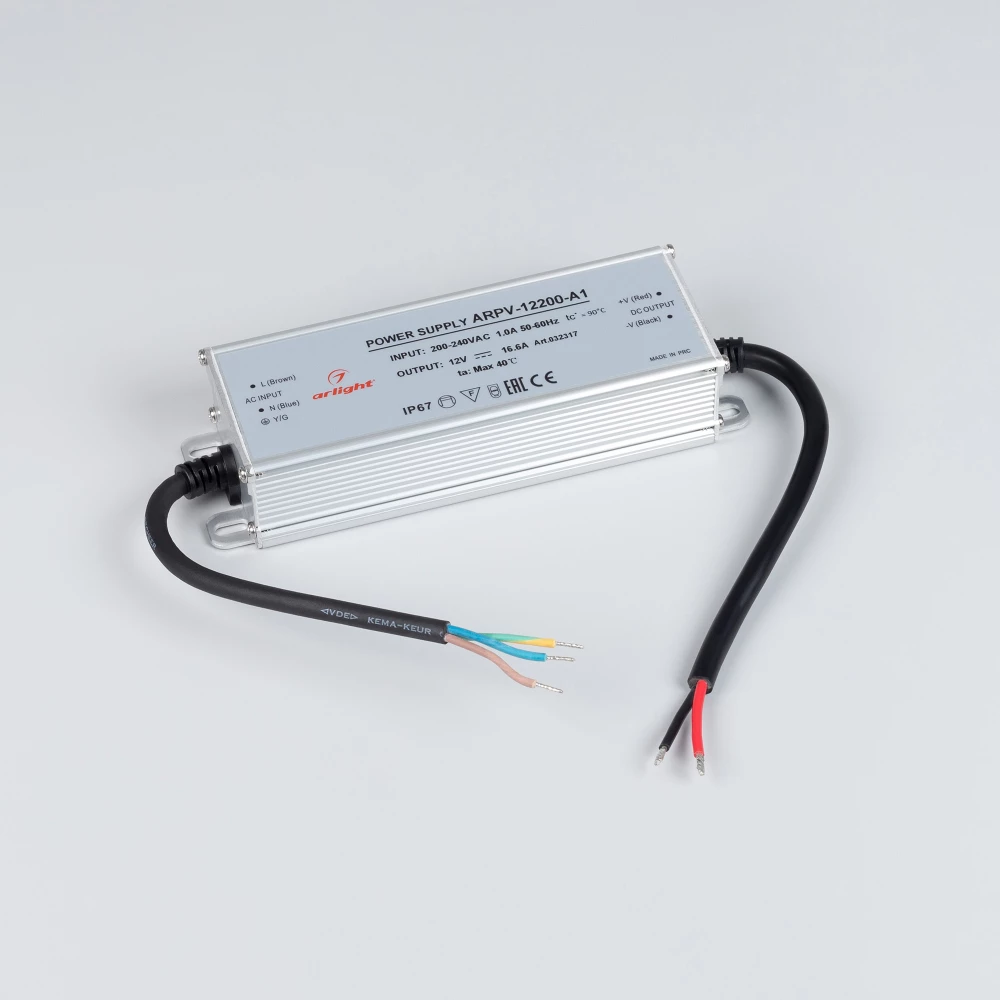 Блок питания ARPV-12200-A1 (12V, 16.6A, 200W) (Arlight, IP67 Металл, 3 года) 032317 - Viokon.com