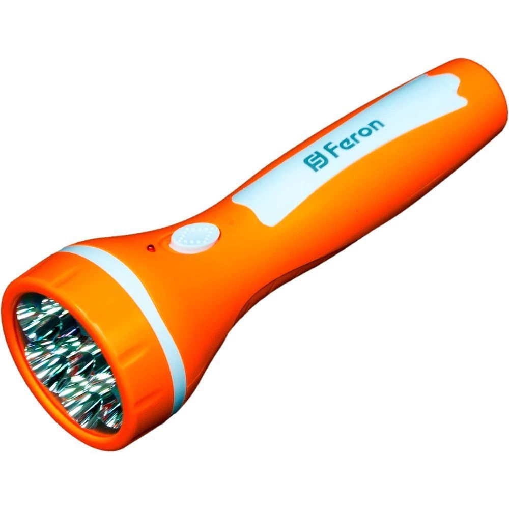 Фонарь аккумуляторный ручной 7LED 0,6W со встроенной вилкой для зарядки, оранжевый, TL040 (12955) - Viokon.com