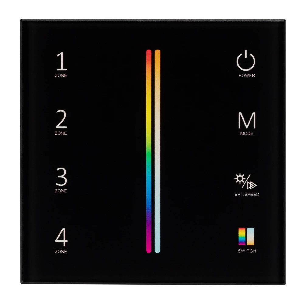 Панель Sens SMART-P55-MULTI Black (3V, 4 зоны, 2.4G) (Arlight, IP20 Пластик, 5 лет) 028310 - Viokon.com