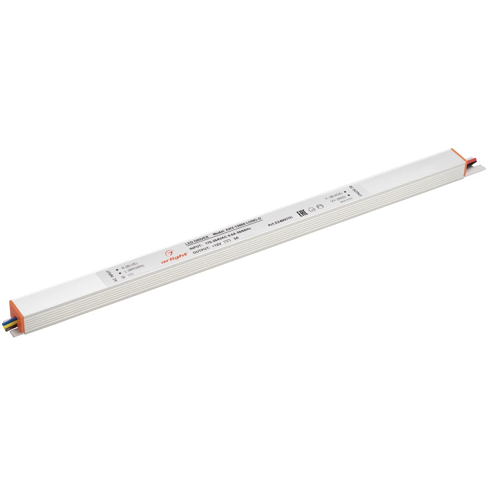 Блок питания ARV-12060-LONG-D (12V, 5A, 60W) (Arlight, IP20 Металл, 2 года) 024097(1) - Viokon.com
