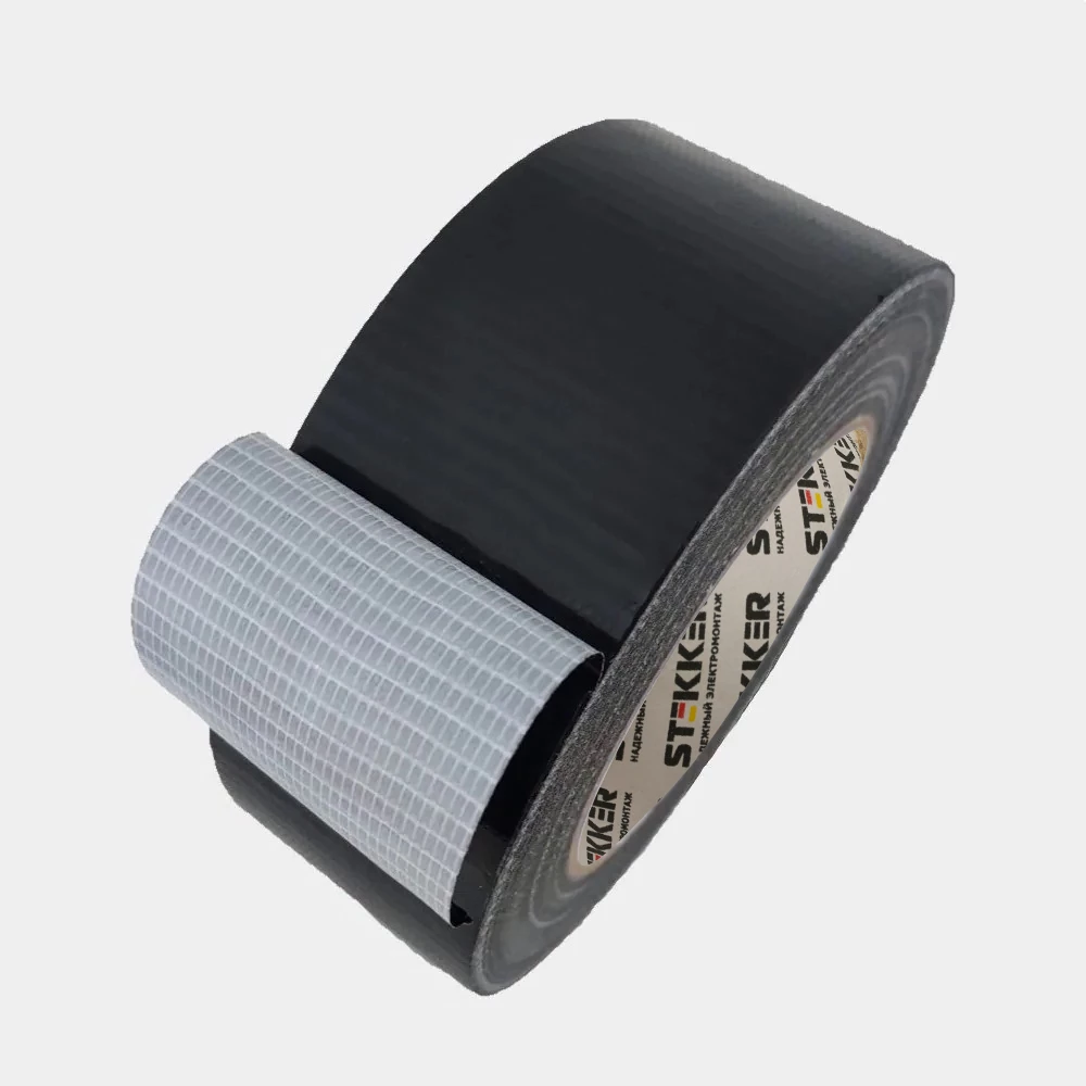 Армированная клейкая лента STEKKER INTP4-02148-40  0,21*48 мм, 40м, на тканевой основе, черный (50083) - Viokon.com