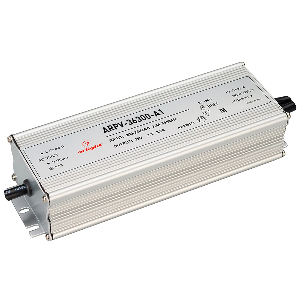 Блок питания ARPV-36300-A1 (36V, 8.3A, 300W) (Arlight, IP67 Металл, 3 года) 026171 - Viokon.com