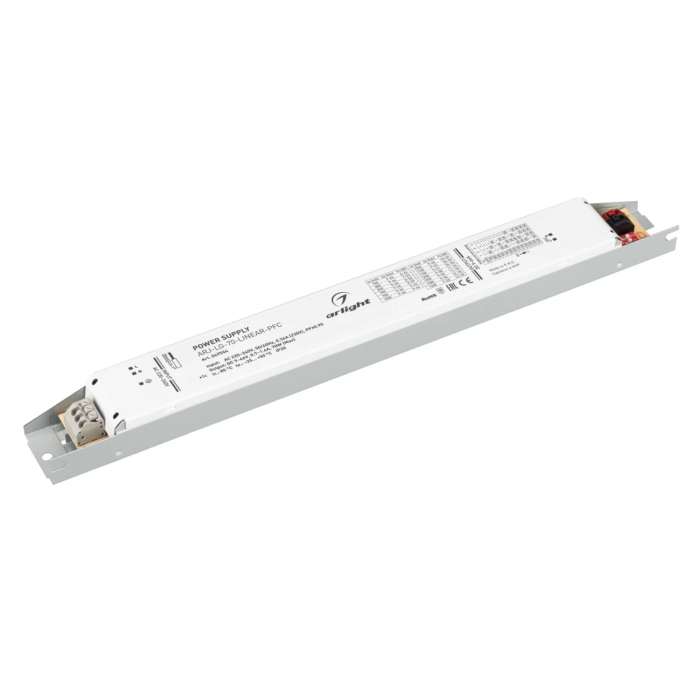 Блок питания ARJ-LG-70-LINEAR-PFC (70W, 9-66V, 0.7-1.4A) (Arlight, IP20 Металл, 5 лет) 049554 - Viokon.com