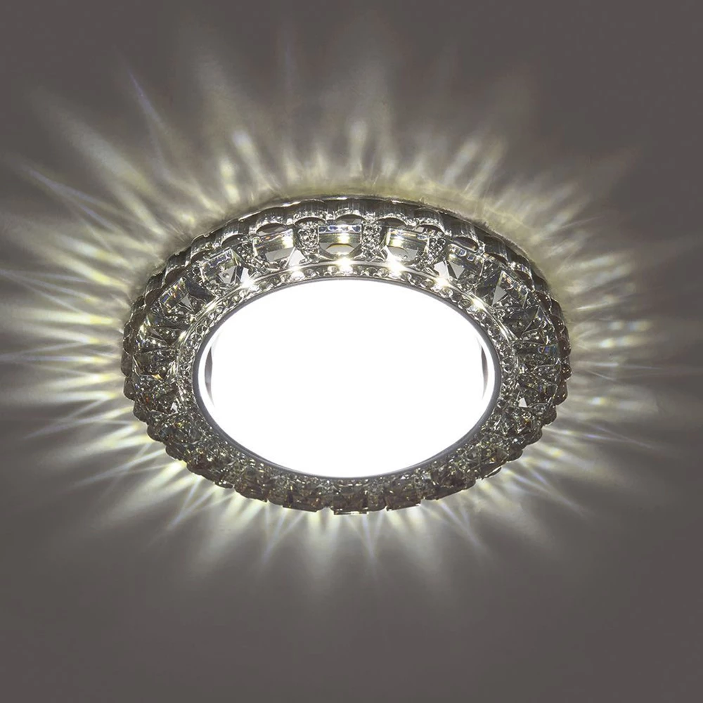 Светильник встраиваемый с белой LED подсветкой Feron CD4045 потолочный GX53 без лампы, серый, хром (41410) - Viokon.com