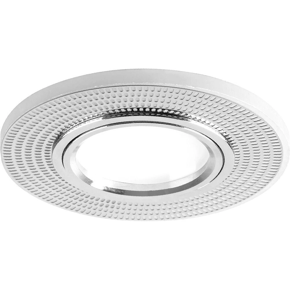 Светильник встраиваемый с белой LED подсветкой Feron CD956 потолочный MR16 G5.3 белый матовый, хром (32567) - Viokon.com