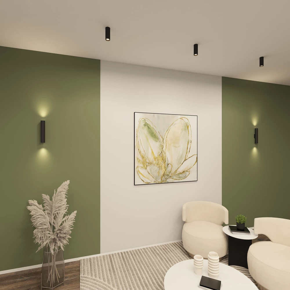 DK5022-BK Настенный светильник IP20 до 15 Вт LED 2xGU10 черный алюминий - Viokon.com