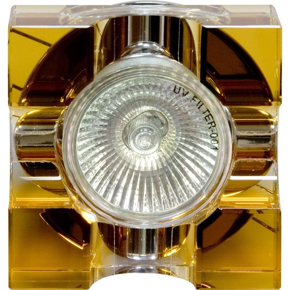 Светильник потолочный, MR16 G5.3 с желтым стеклом, хром, С2024Y (19683) - Viokon.com