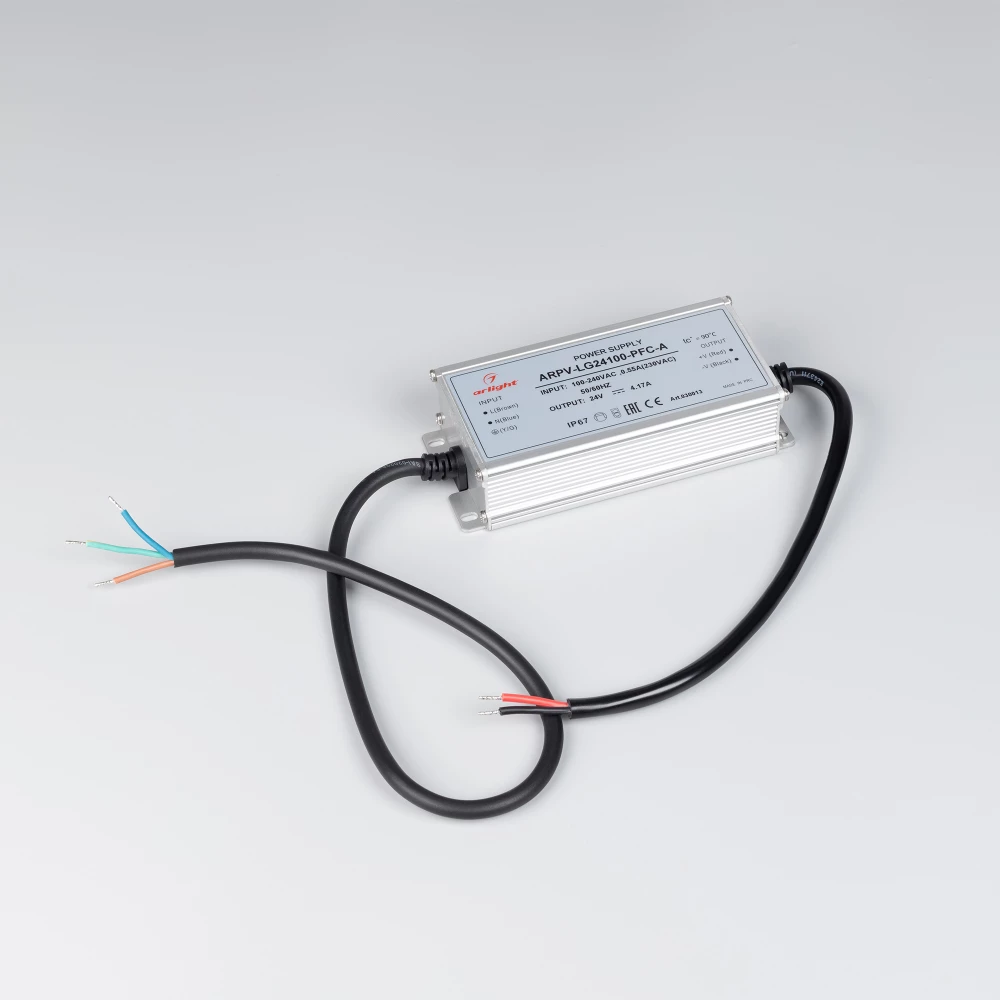 Блок питания ARPV-LG24100-PFC-A (24V, 4.17A, 100W) (Arlight, IP67 Металл, 5 лет) 030013 - Viokon.com