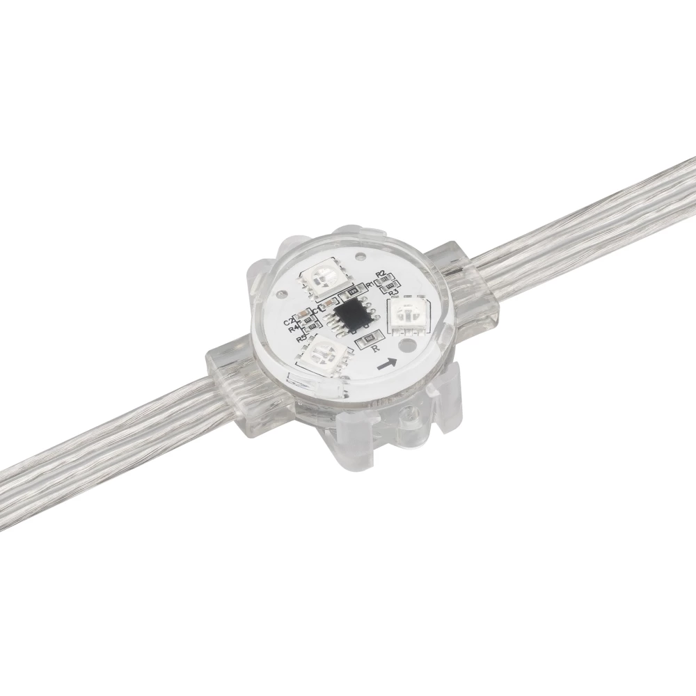 Модуль управляемый VISOR-SPI-5060-3-12V RGB 120deg (D30x16mm, 0.75W, IP68) (Arlight, Пластик, 3 года) 029377 - Viokon.com