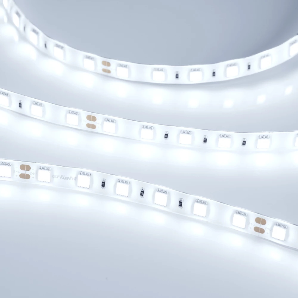 Лента RTW 2-5000SE 24V Cool 2x (5060, 300 LED, LUX) (Arlight, 14.4 Вт/м, IP65) 016847 - Viokon.com