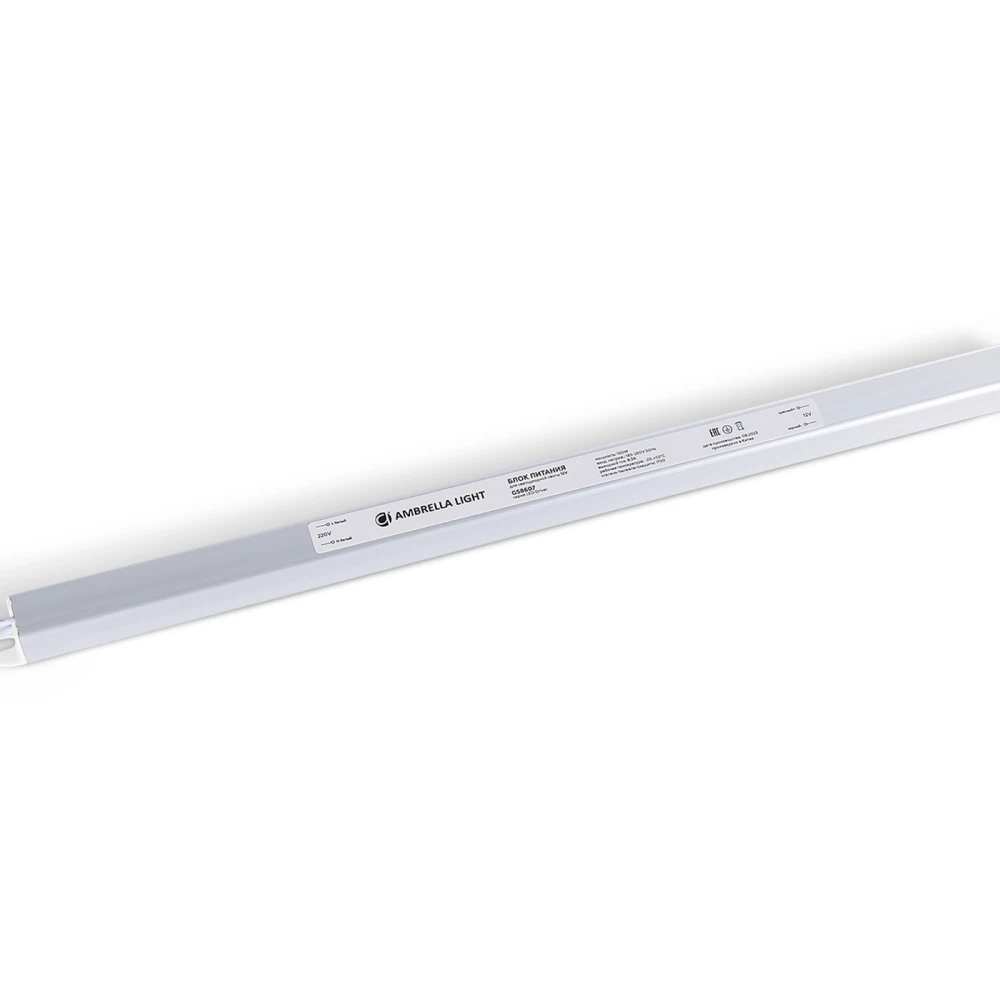 Блок питания ультратонкий для светодиодной ленты 12V 100W 8.3A IP20 185-260V 372*18*18 GS8607 GS8607 блок питания 12V 100W 8.3A IP20 185-260V 372*18*18 - Viokon.com