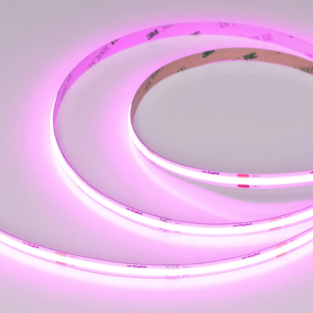 Лента COB-X480-8mm 24V Magenta (8 W/m, IP20, 5m) (Arlight, -) 047741 - Viokon.com