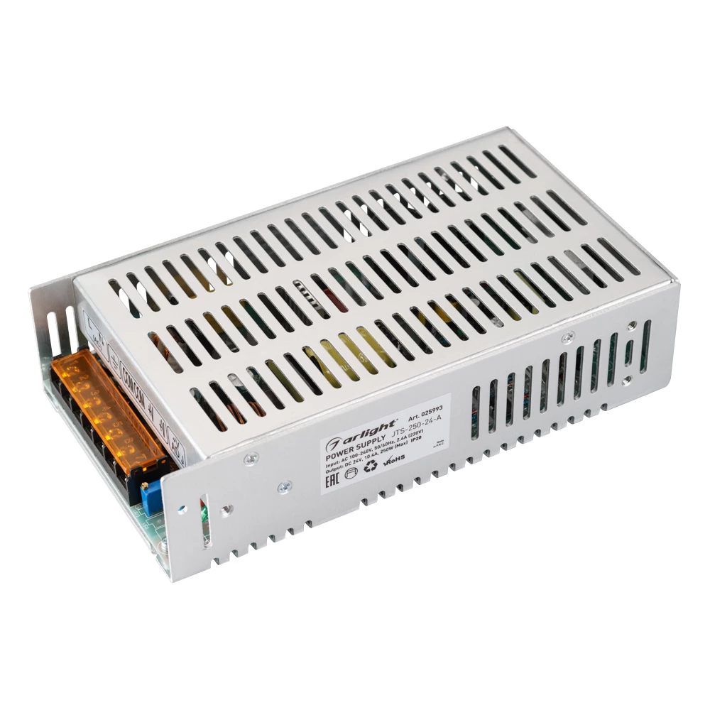Блок питания JTS-250-24-A (0-24V, 10.4A, 250W) (Arlight, IP20 Сетка, 2 года) 025993 - Viokon.com