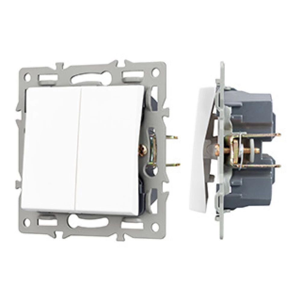 Механизм выключателя двухклавишный непроходной SWT-MK02-PL-WH (250V, 16A) (Arlight, -) 043724 - Viokon.com