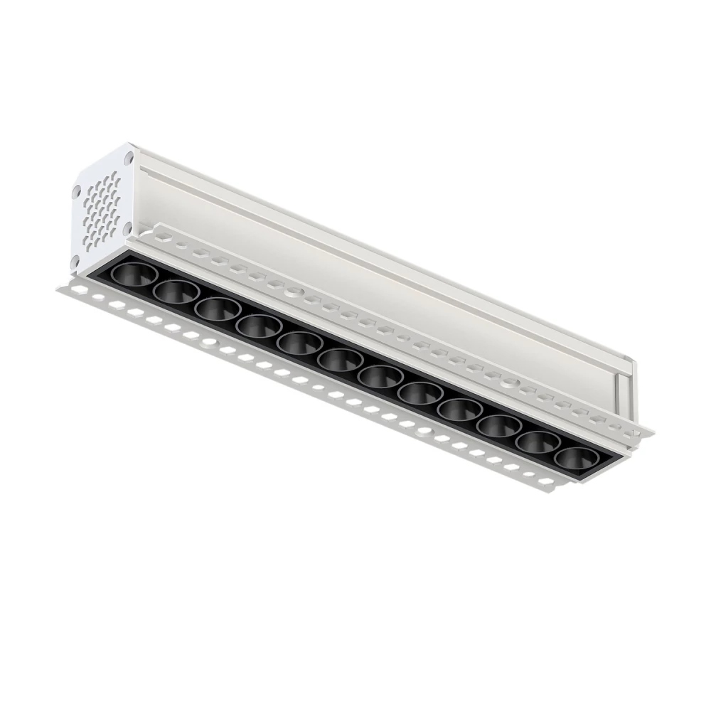 DK2532-WB Встраиваемый светильник SPACE со светодиодом под шпатлевку L240mm 220V 20W 38 4000К IP20 белыйчерный алюминий - Viokon.com