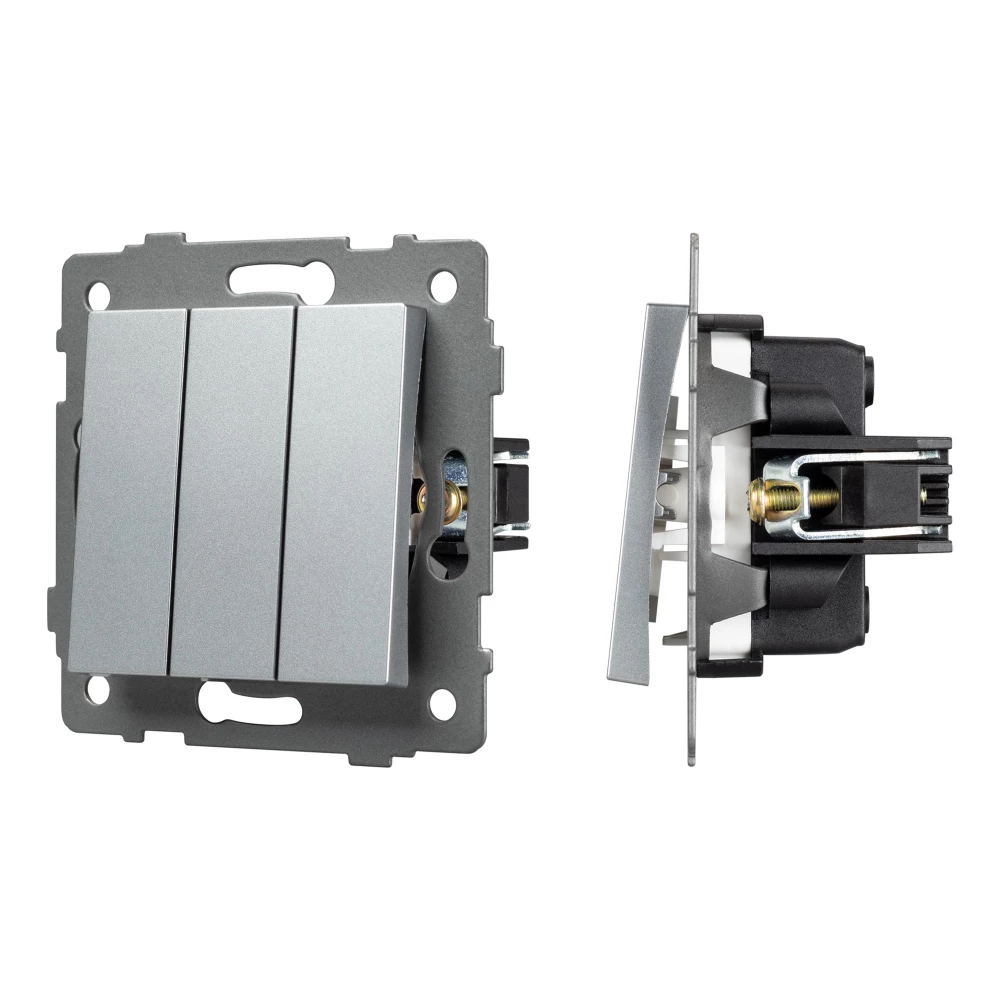 Механизм выключателя трехклавишный непроходной SWT-MK03-PL-GR-V (250V, 10A) (Arlight, -) 049898 - Viokon.com
