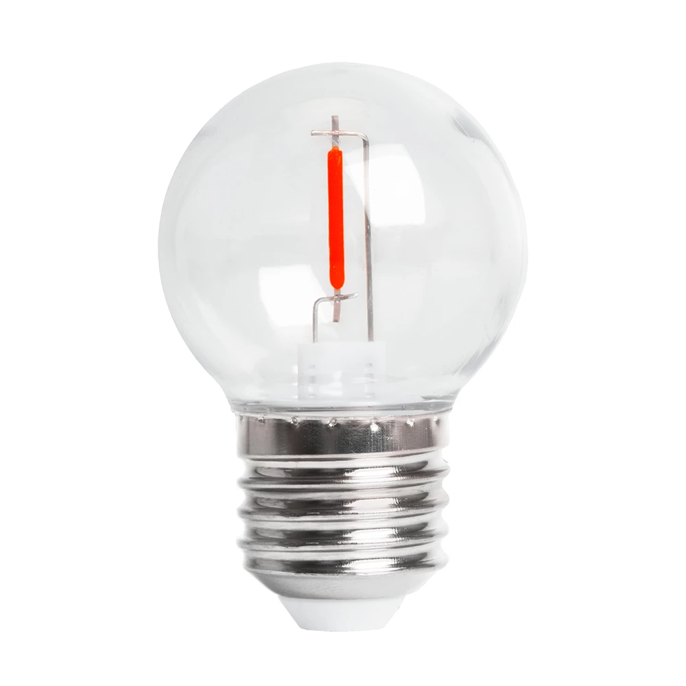 Лампа светодиодная Feron LB-383 Шарик прозрачный E27 2W 230V красный (48933) - Viokon.com