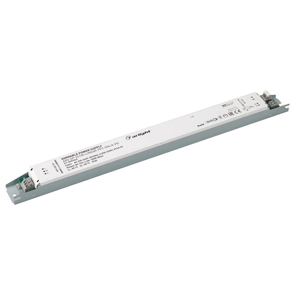 Блок питания ARV-SP-24100-LINEAR-PFC-DALI2-PD (24V, 4.2A, 100W) (Arlight, IP20 Металл, 5 лет) 025596(2) - Viokon.com