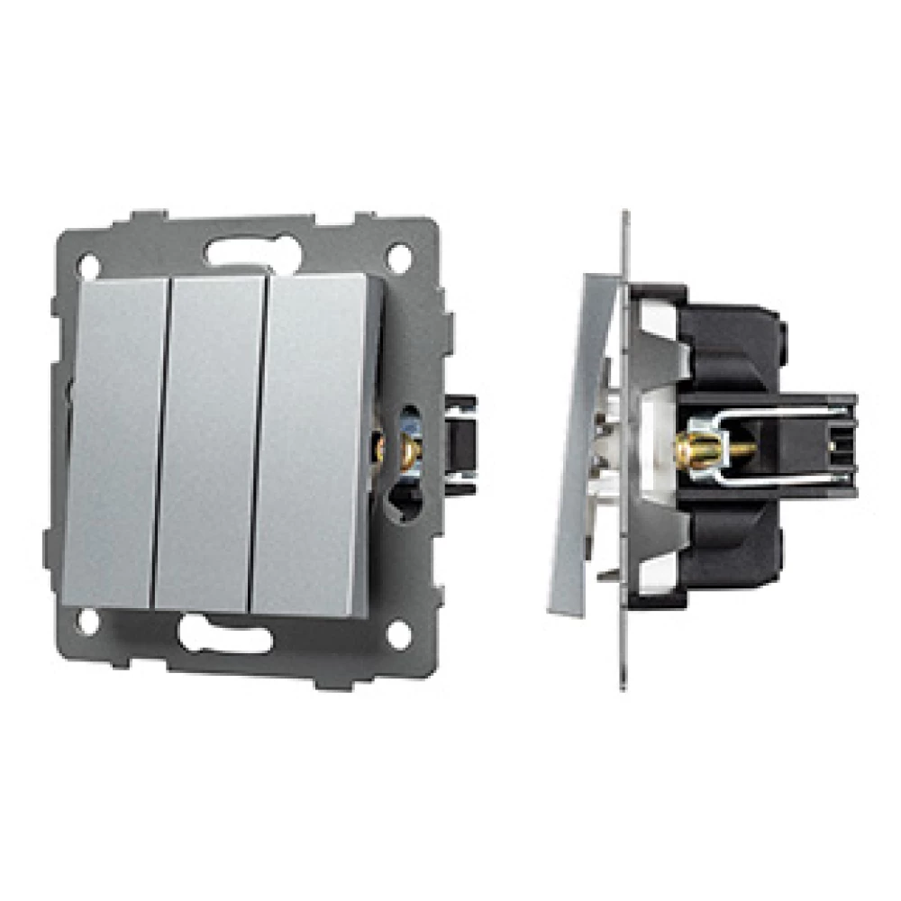 Механизм выключателя трехклавишный непроходной SWT-MK03-PL-GR-V (250V, 10A) (Arlight, -) 049898 - Viokon.com