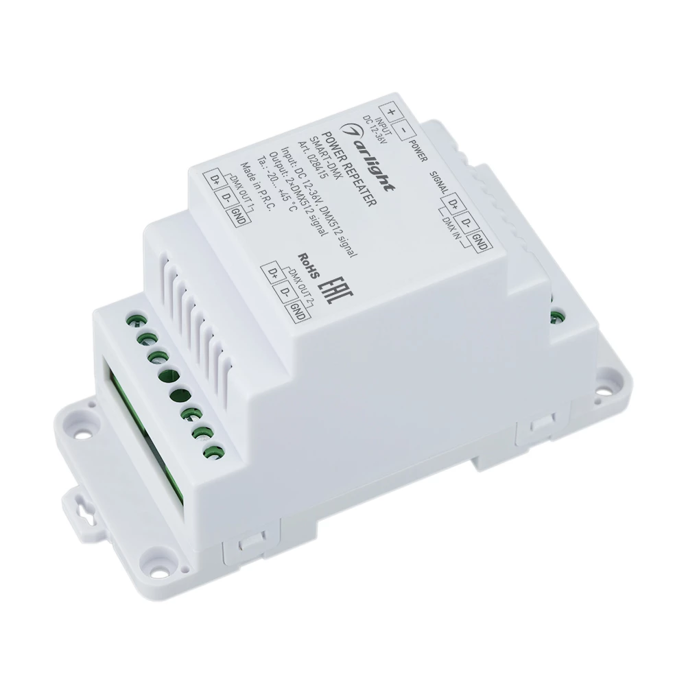 Усилитель SMART-DMX (12-36V, 2CH, DIN) (Arlight, IP20 Пластик, 5 лет) 028415 - Viokon.com
