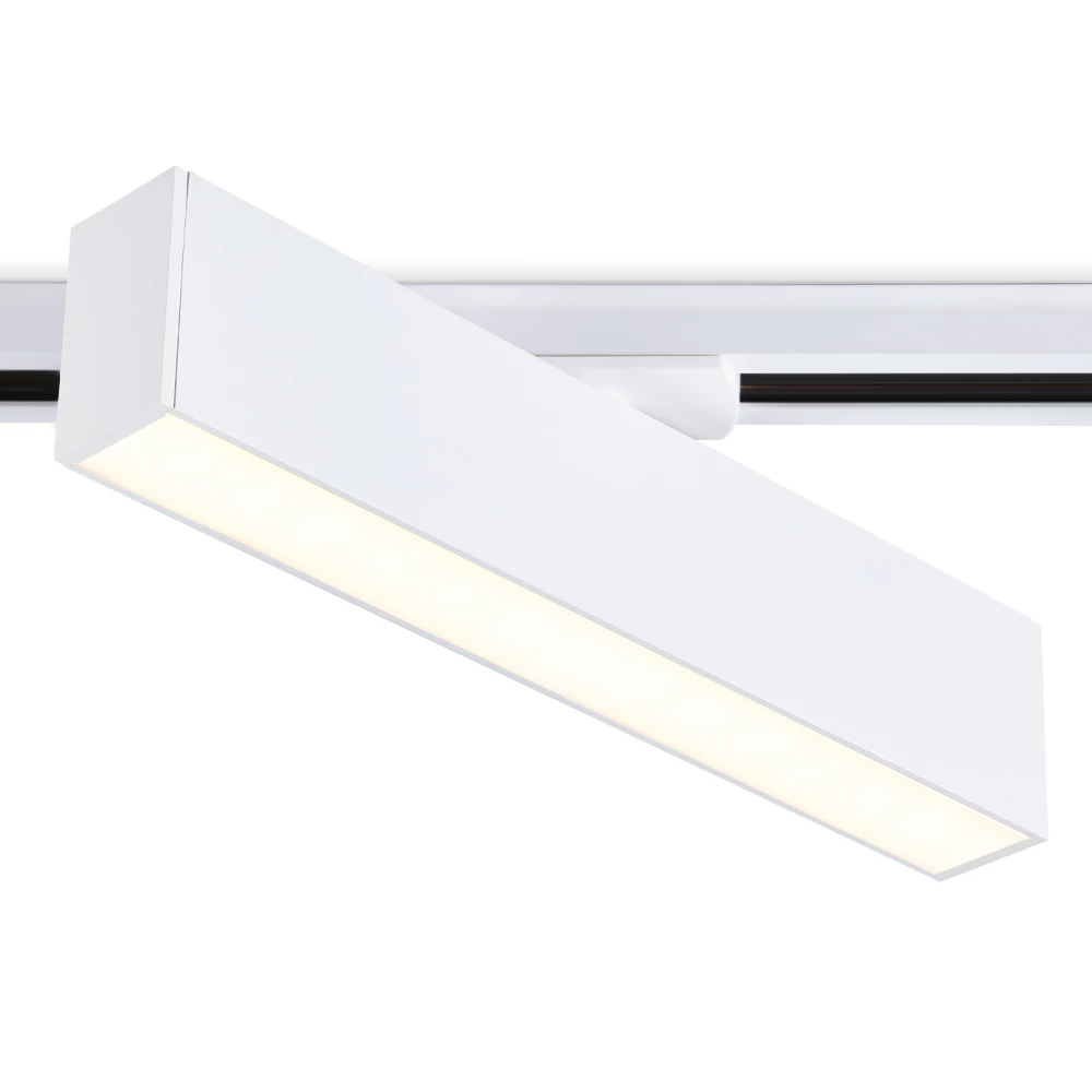 Трековый однофазный светодиодный светильник GL6761 WH белый LED 12W 3000K 300*22*48 - Viokon.com