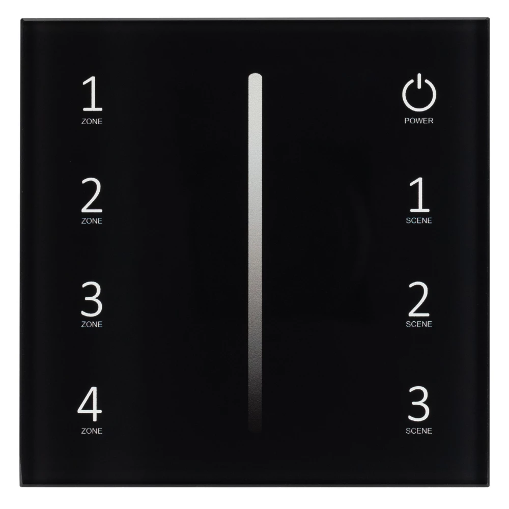Панель Sens SMART-P17-DIM Black (230V, 4 зоны, 2.4G) (Arlight, IP20 Пластик, 5 лет) 028129 - Viokon.com