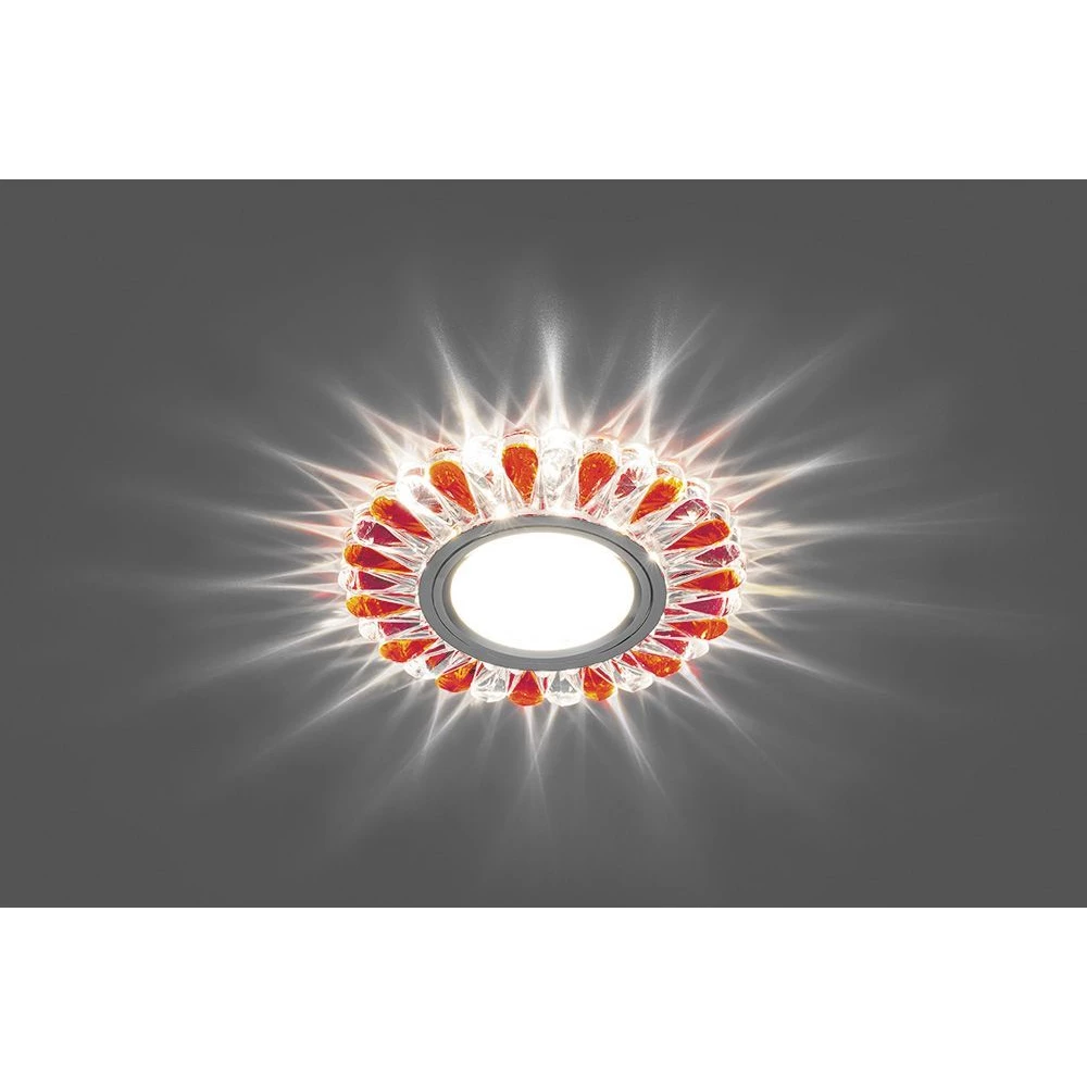 Светильник встраиваемый с белой LED подсветкой Feron CD902 потолочный MR16 G5.3 прозрачный-красный (28974) - Viokon.com
