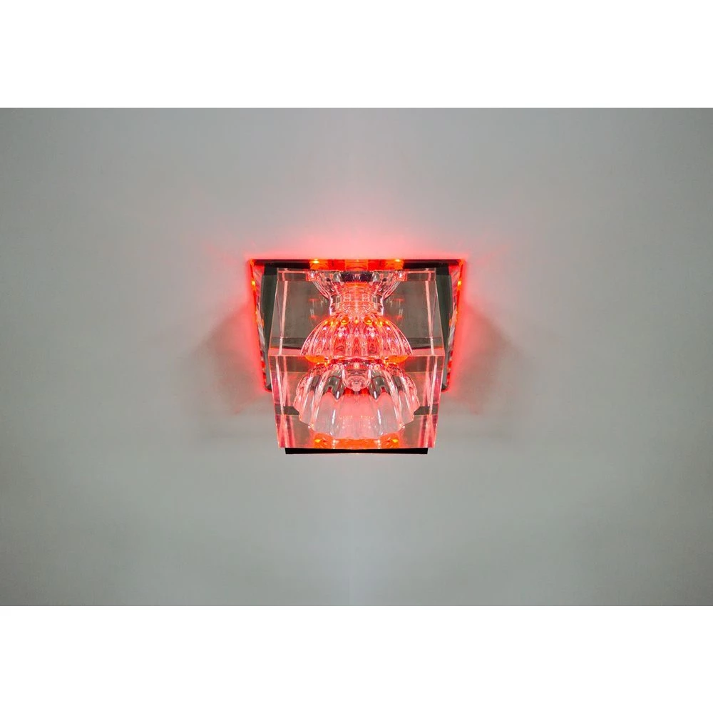 Светильник встраиваемый с разноцветной LED подсветкой Feron JD55 JCD9 прозрачный (27879) - Viokon.com