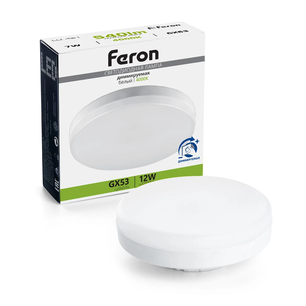Лампа светодиодная диммируемая Feron LB-456 GX53 12W 230V 4000K (51065) - Viokon.com