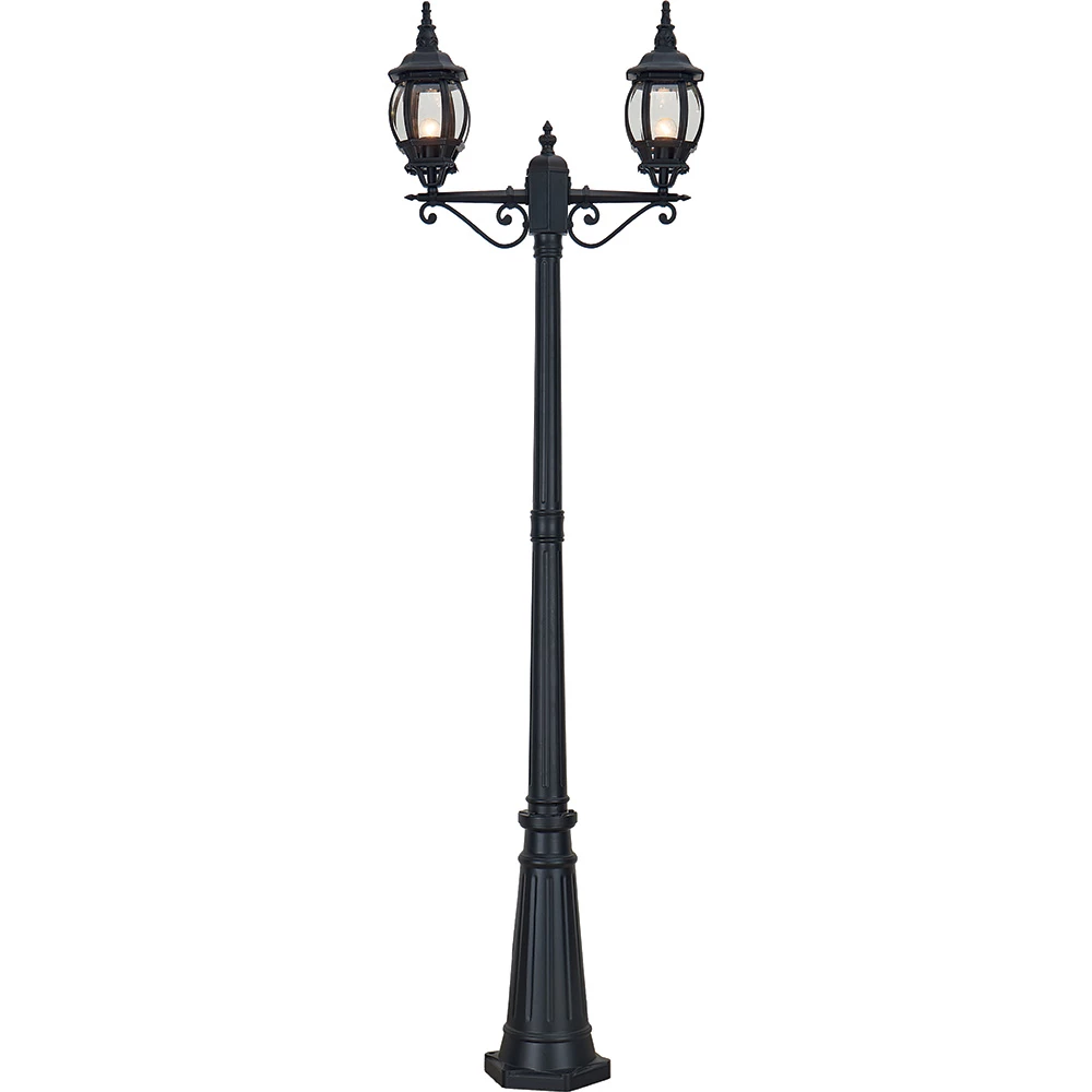 Светильник садово-парковый Feron 8114/PL8114 столб 2*100W E27 230V, черный (11213) - Viokon.com